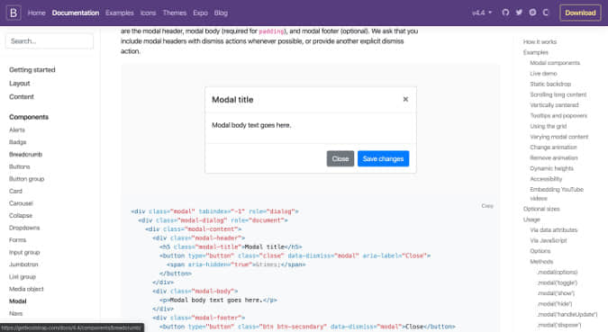 Bootstrap documentation